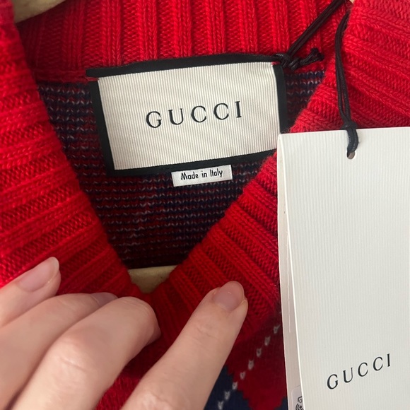 Gucci Argyle Jacquard Sweater Dress - Picture 10 of 10